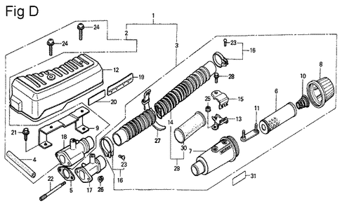 Fig-4 Diagram and Parts List for GV150K1 Type SMA Honda Engine