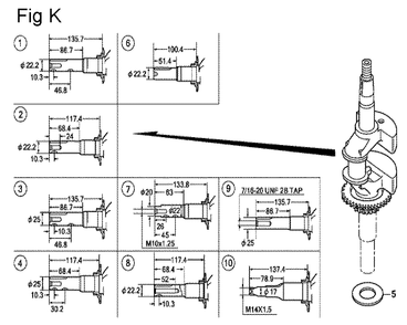 Fig-11 Diagram and Parts List for GCV160A Type N5AF Honda Engine