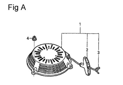 Fig-1 Diagram and Parts List for GCV190A Type N5A Honda Engine
