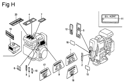 Fig-8 Diagram and Parts List for GC160A Type QHEP Honda Engine