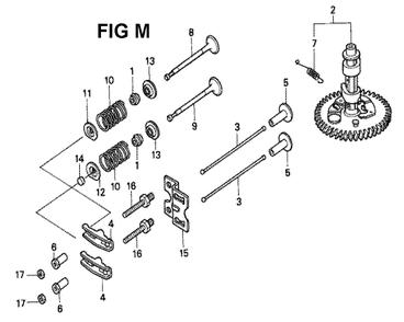 Fig-3 Diagram and Parts List for GXV340 Type DN Honda Engine