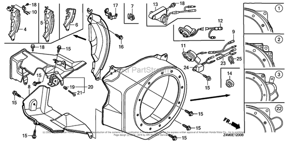 Fan Cover Diagram and Parts List for GX160RT1 (typeRHG4)(GCAFT-1000001) Honda Engine