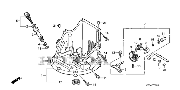 Oil Pan Diagram and Parts List for HRS216K6 (Type  VKAA)(MZBZ-1000001 - 9999999) Honda Lawn Mower
