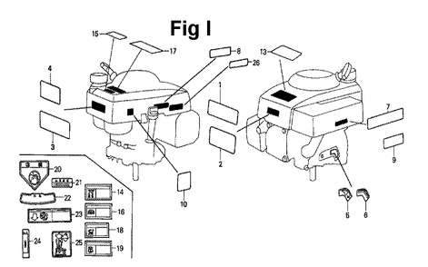 Fig-12 Diagram and Parts List for GXV120 Type P Honda Engine