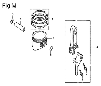 Fig-13 Diagram and Parts List for GC135 Type VXC Honda Engine