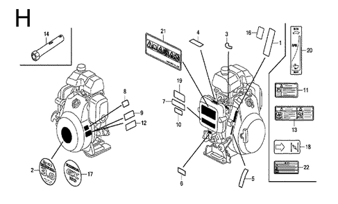 Fig-8 Diagram and Parts List for GX100 Type QA2 Honda Engine