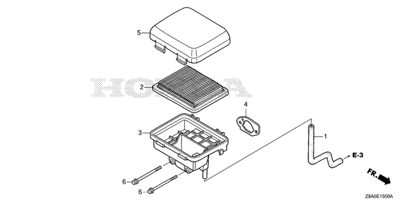 Air Cleaner Diagram and Parts List for GC160LAX (Type QBC)(GCAHA-6025169-9999999) Honda Engine
