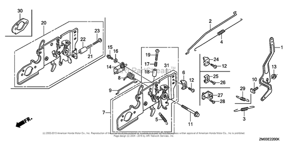 Control (1) Diagram and Parts List for GCV160LA0 (typeR3L)(GJARA-1000001) Honda Engine