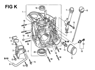 Fig-4 Diagram and Parts List for GXV530 U4-1070150 Honda Engine