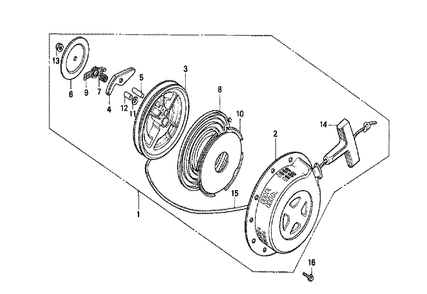 Part Location Diagram of 28410-ZB2-000ZB Honda Case Comp., Recoil Starter *R8 *