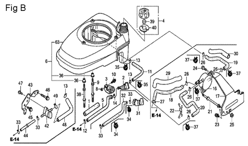 Fig-2 Diagram and Parts List for GCV160A Type STA1 Honda Engine