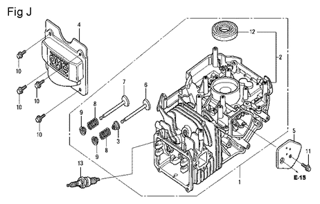 Fig-10 Diagram and Parts List for GCV160LA Type S3A Honda Engine