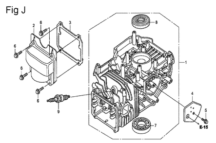 Fig-10 Diagram and Parts List for GSV190A Type N1G7 Honda Engine