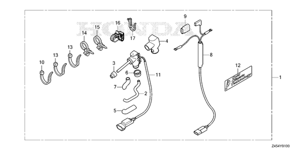 Breather Heater Kit Diagram and Parts List for EU3200I (Type  AC)(EBKJ-1000001 - 9999999) Honda Generator
