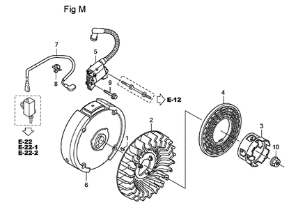 Fig-13 Diagram and Parts List for GC160LA Type QHA Honda Engine
