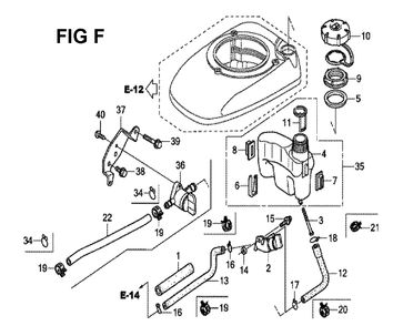 Fig-6 Diagram and Parts List for GCV190LA Type S3L Honda Engine