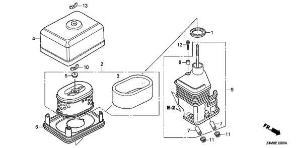 Part Location Diagram of 90300-Z4M-800 Honda Nut, Air Cleaner