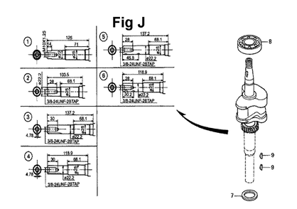 Fig-10 Diagram and Parts List for GXV140 Type A1KY Honda Engine