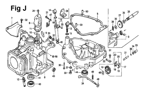 Fig-13 Diagram and Parts List for GXV120 Type N2T Honda Engine