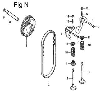 Fig-14 Diagram and Parts List for GC190A Type VXU Honda Engine