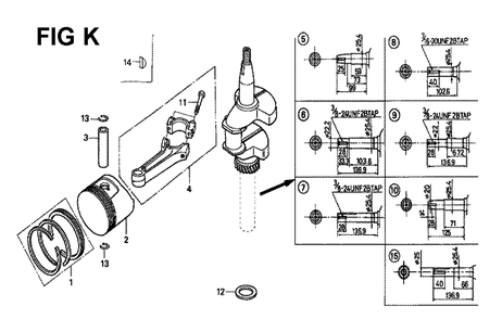 Fig-6 Diagram and Parts List for GXV160 Type S Honda Engine