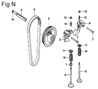 Fig-14 Diagram and Parts List for GX100U Type SE Honda Engine