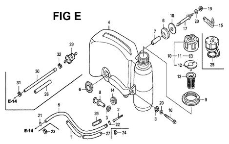 Fig-5 Diagram and Parts List for GXV160UH2 Type A12W Honda Engine