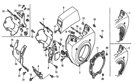 Fig-0 Diagram and Parts List for GX610 Type QDF Honda Engine