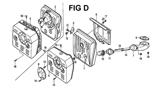 Fig-1 Diagram and Parts List for GXV340 Type DX Honda Engine