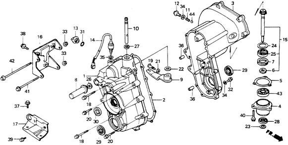 Part Location Diagram of 24121-751-000 Honda Arm, Change Shift