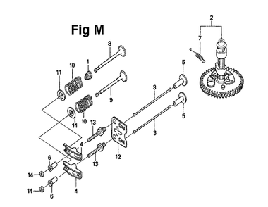 Fig-13 Diagram and Parts List for GXV160UH2 Type A14 Honda Engine