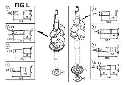 Fig-12 Diagram and Parts List for GCV190LA Type G5B Honda Engine