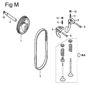 Fig-13 Diagram and Parts List for GC135 Type QHE Honda Engine