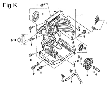 Fig-11 Diagram and Parts List for GC190A Type QHP7 Honda Engine