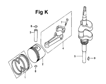 Fig-8 Diagram and Parts List for GXV120 Type N1B Honda Engine