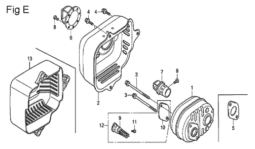 Fig-5 Diagram and Parts List for GCV160LA0 Type E1A2 Honda Engine