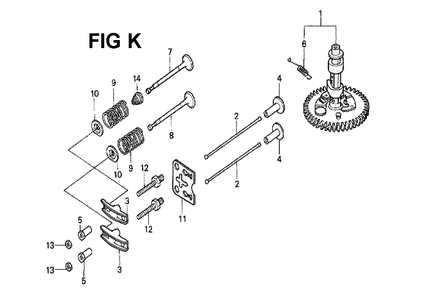 Fig-10 Diagram and Parts List for GXV160K1 Type SFY2 Honda Engine