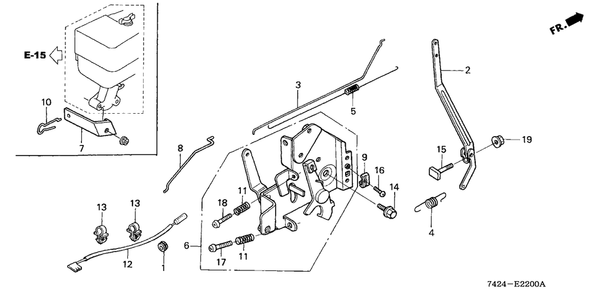 Governor Arm-Control Diagram and Parts List for HP400K3 (Type  BA/C)(NAA-2800448 - 9999999) Honda Lawn Tractor Accessories