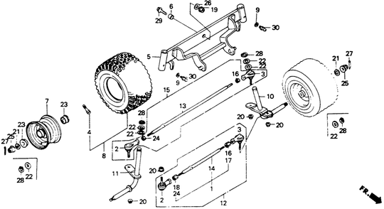 Part Location Diagram of 51220-751-010 Honda Knuckle, R.