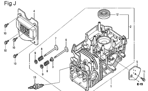 Fig-14 Diagram and Parts List for GCV160LA Type N7A1 Honda Engine