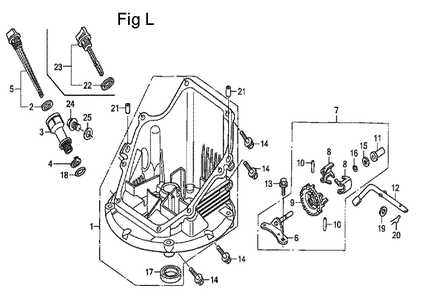Fig-12 Diagram and Parts List for GCV190LA Type N5AP Honda Engine