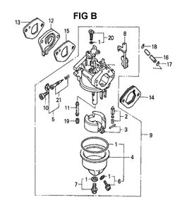Fig-7 Diagram and Parts List for GXV140 Type N1S Honda Engine