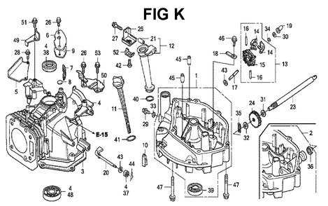 Fig-1 Diagram and Parts List for GXV160H2 Type SFY Honda Engine