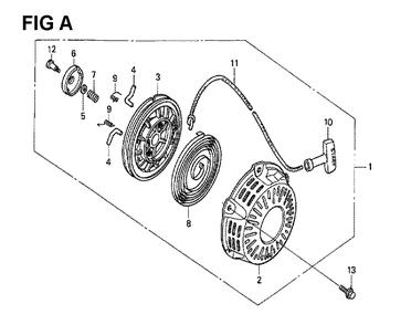 Fig-1 Diagram and Parts List for GX120K1 Type QB26 Honda Engine