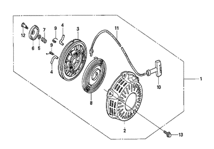 Fig-0 Diagram and Parts List for GX120U1 Type WD12 Honda Engine