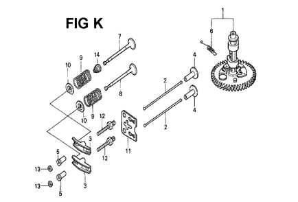 Fig-4 Diagram and Parts List for GXV160K1 Type N1M Honda Engine