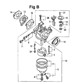 Fig-9 Diagram and Parts List for GXV140 Type A2 Honda Engine