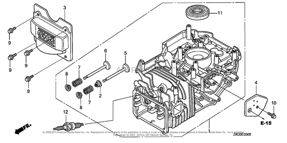 Cylinder Diagram and Parts List for GCV160LE (typeN7A1)(GJAAE-2075803) Honda Engine