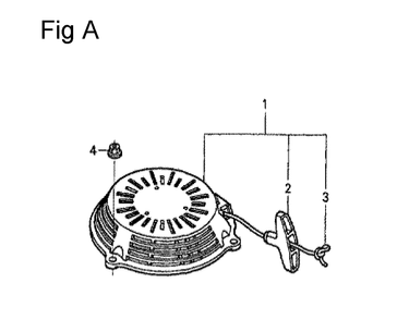 Fig-1 Diagram and Parts List for GCV190A Type S3A Honda Engine