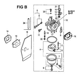 Fig-5 Diagram and Parts List for GXV160 Type N1 Honda Engine